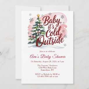 Baby, It's Cold Outside Vinter Babyshower  Inbjudningar