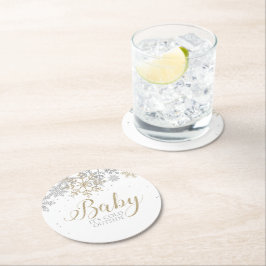 Baby It's Cold Outside Vinter Babyshower Underlägg Papper Rund
