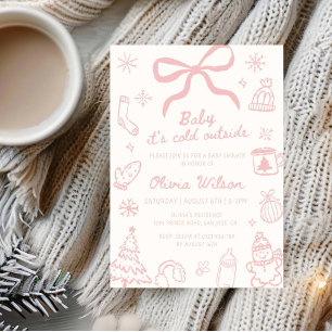 Baby It's Cold Outside Vinter Babyshowerfest Inbjudningar