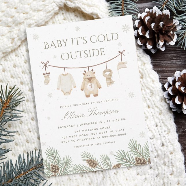 Baby It's Cold Outside Vinter Barnkalas Inbjudningar (Skapare uppladdad)