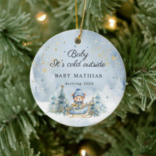 Baby It's Cold Outside Vinter-Barnkalaspresenter Julgransprydnad Keramik