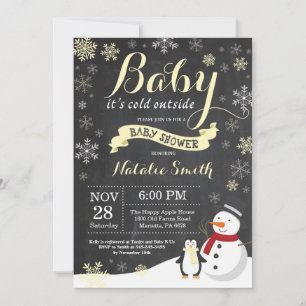 Baby It's Cold Outside Vinter Bebis Bebis Shower G Inbjudningar