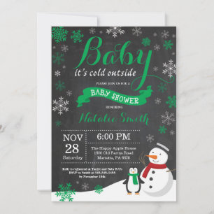 Baby It's Cold Outside Vinter Bebis Bebis Shower G Inbjudningar