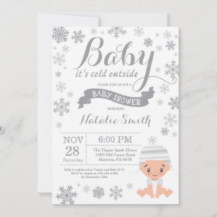 Baby It's Cold Outside Vinter Bebis Shower Inbjudningar