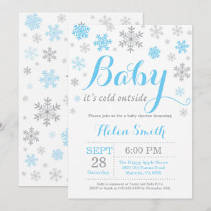 Baby It's Cold Outside Vinter Bebis Shower Inbjudningar