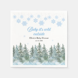 Baby It's Cold Outside Vinter Bebis Shower Pappersservett