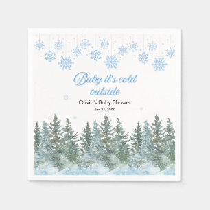 Baby It's Cold Outside Vinter Bebis Shower Pappersservett