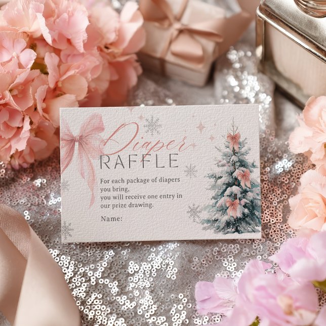 Baby it's cold outside Vinter Blöja Lotteri Bebis  Tilläggskort (Baby it's cold outside Winter Diaper Raffle Shower Enclosure Card)