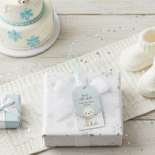 Baby It's Cold Outside Vinter isbjörn baby shower Presentetikett