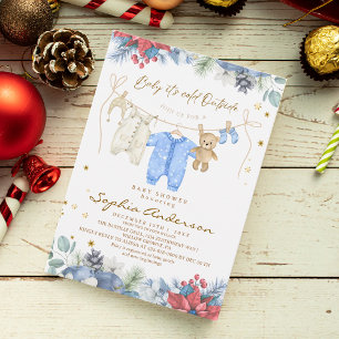 Baby It's Cold Outside Vinter Pojke Baby Shower Inbjudningar