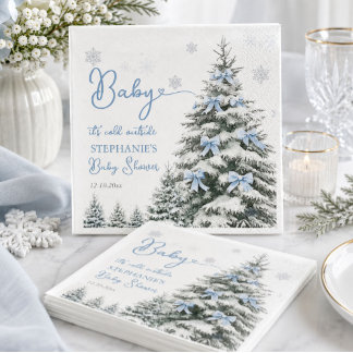 Baby It's Cold Outside Vinter Pojke Baby Shower Pappersservett