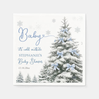 Baby It's Cold Outside Vinter Pojke Baby Shower Pappersservett