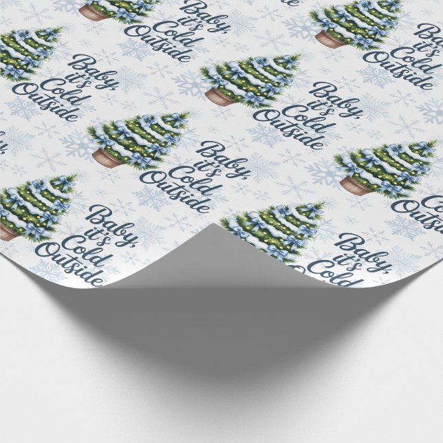 Baby, It's Cold Outside Vinter Pojke Baby Shower Presentpapper (Hörn)