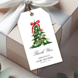 Baby It's Cold Outside Vinter Röd Rosett Tack Presentetikett