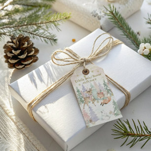 Baby It's Cold Outside Vinter Skog Baby Shower Presentetikett