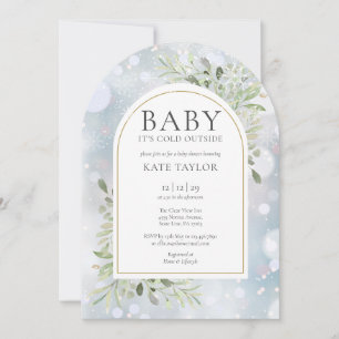 Baby It's Cold Outside Vinter Snö Baby Shower Inbjudningar