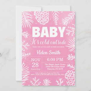 Baby it's Cold Outside Vinter Tjej Baby Shower Inbjudningar