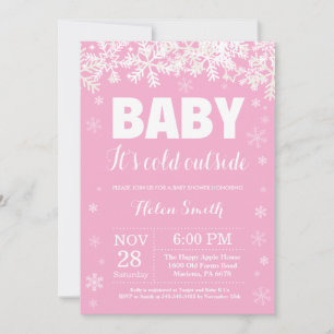 Baby it's Cold Outside Vinter Tjej Baby Shower Inbjudningar