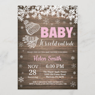 Baby it's Cold Outside Vinter Tjej Baby Shower Inbjudningar