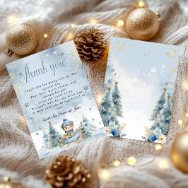 Baby It's Cold Outside Vinterbjörn │Blue Gold Tack Kort