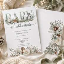 Baby It's Cold Outside Vinterdjur Baby Shower