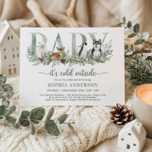 Baby It's Cold Outside Vinterdjur Baby Shower