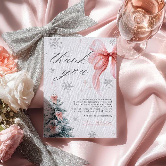 Baby it's cold outside Vinterflicka Bebisdusch Tack Kort (Baby it's cold outside Winter Girl Baby Shower Thank You Card)