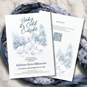 Baby It's Cold Outside Vinterharar Baby Shower Inbjudningar