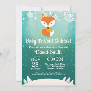 Baby it's Cold Outside Vinterpäls Bebis Shower Inbjudningar