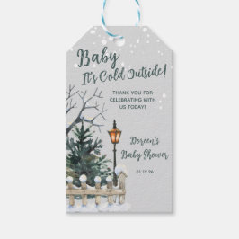 Baby It's Cold Outside, Vintertema Baby Shower Presentetikett