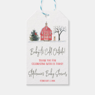 Baby It's Cold Outside, Vintertema Baby Shower Presentetikett