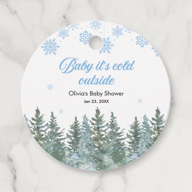 Baby It's Cold Outside Winter Baby Shower Gåvor Etiketter (Framsida)