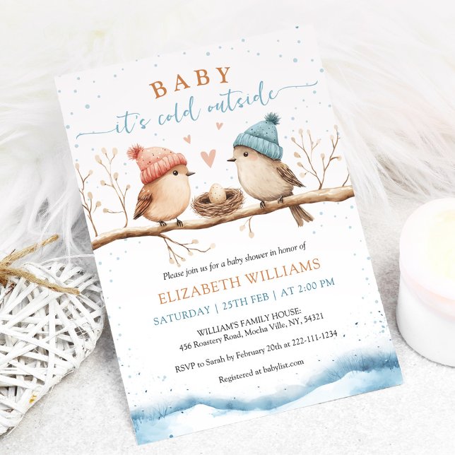 Baby it's cold outside, Winter Baby Shower Invitat Inbjudningar (Skapare uppladdad)