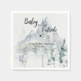 Baby Its Cold Outside Winter Evergreen Baby Shower Pappersservett