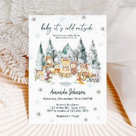 Baby It's Cold Outside Winter Forest Baby Shower Inbjudningar