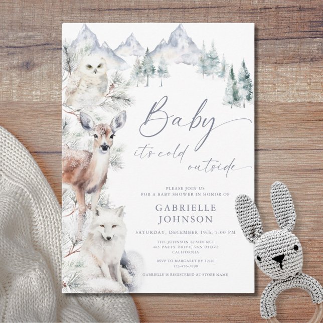 Baby It's Cold Outside Winter Woodland Baby Shower Inbjudningar (Skapare uppladdad)