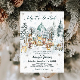 Baby It's Cold Outside Winter Woodland Baby Shower Inbjudningar