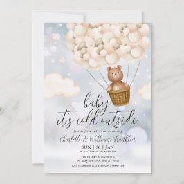 Baby It's Cold Teddy Bear Vinter Babyshower Inbjudningar