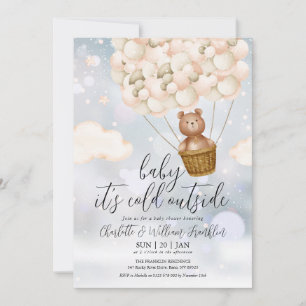 Baby It's Cold Teddy Bear Vinter Babyshower Inbjudningar
