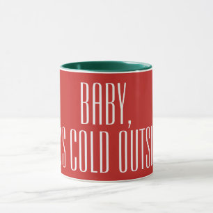 BABY ITS-KALLET OUTSIDE - vit på rött Mugg