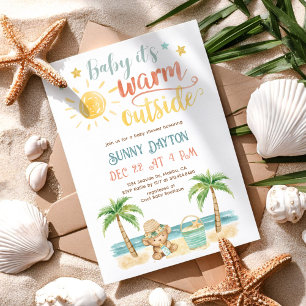Baby it's Warm Outside Tropisk Beach Baby Shower Inbjudningar