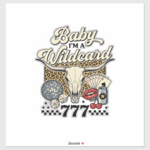 Baby jag är ett jokertecken Vintage Western Casino Klistermärken