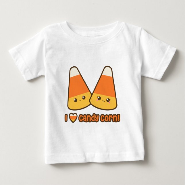 Baby - jag Hjärtar Candy corn Tee Shirt (Framsida)