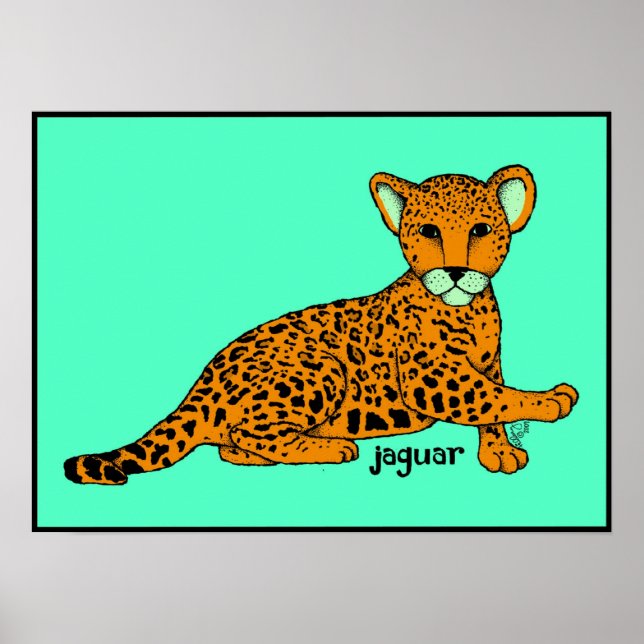 Baby Jaguar-utskrift Poster (Framsidan)