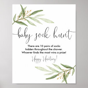 Baby-jakt på babyduschspel poster