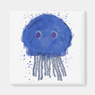 Baby Jellyfish Watercolor Magnet