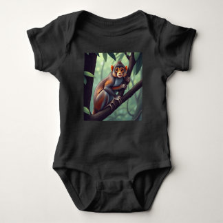Baby Jersey Bodydräkt Cute Monkey T Shirt