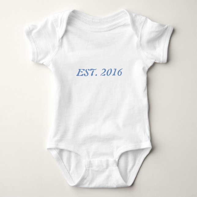 Baby Jersey Bodydräkt, vit Etablerad 2017 T-shirt (Framsida)