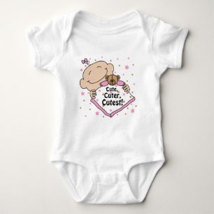 Baby Jersey Bodydress "Cute Cuter Cutest"/ROSA T-shirt