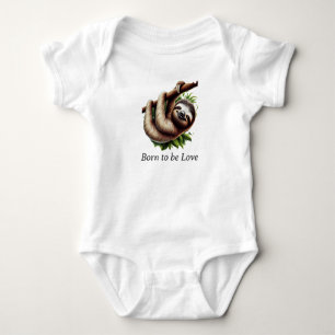 Baby Jersey Bodydress - Cute Hanging Baby Sloth T Shirt